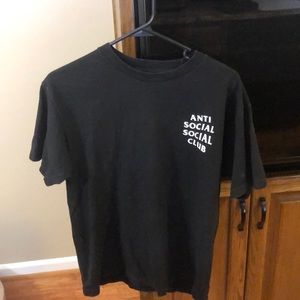 Anti social social club black original logo tee